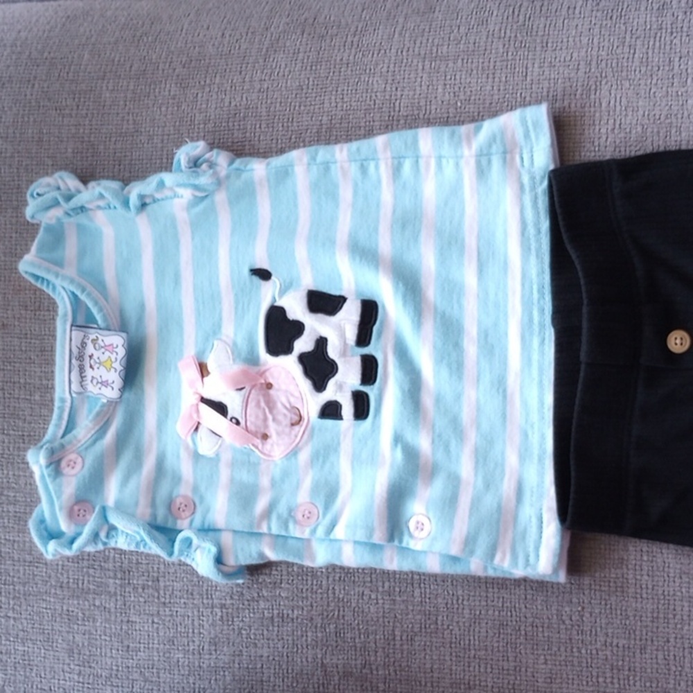 Three Sisters Cow Baby Girl Outfit